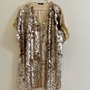 Gold sequin sheath dress